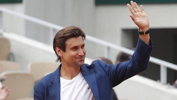 David Ferrer durante el homenaje que recibi&oacute; en Roland Garros.