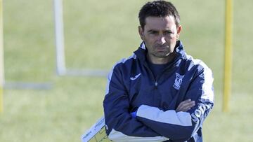 Asier Garitano, en un entrenamiento con el Legan&eacute;s.