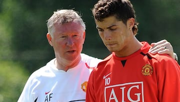 Sir Alex Ferguson y Cristiano Ronaldo. 