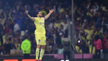 during the game America vs Pumas UNAM, corresponding to Round 16 of the Torneo Clausura 2023 of the Liga BBVA MX, at Azteca Stadium, on April 22, 2023.
<br><br>
durante el partido America vs Pumas UNAM, Correspondiente a la Jornada 16 del Torneo Clausura 2023 de la Liga BBVA MX, en el Estadio Azteca, el 22 de Abril de 2023.