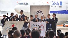 La bandera olímpica llega a Tokio para los Juegos de 2020