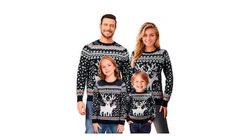 Jersey navideño para niños y adultos en color negro.