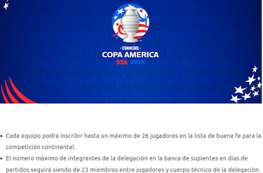 Copa Amrica: habr 26 jugadores en las convocatorias