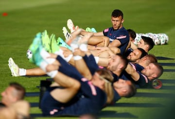 Soccer Football - Euro 2020 - Croatia Training - Stadion Valbruna, Rovinj, Croatia - May 28, 2021 Croatia's Ivan Perisic with teammates during training REUTERS/Antonio Bronic