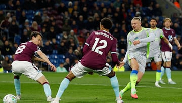 A solitary effort from the Norwegian striker at Turf Moor was enough to take City back to the Premier League summit.