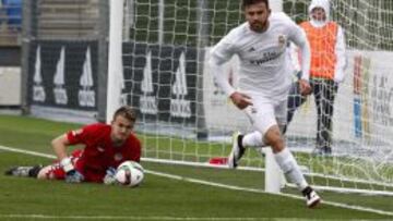 Borja Mayoral celebra uno de sus dos goles.