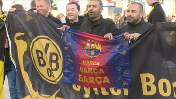 La afici¨®n del Dortmund invoca al Bar?a en el centro de Madrid