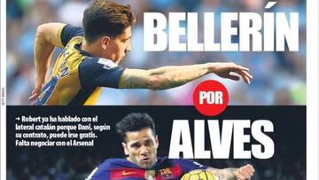 Portadas de Barcelona: Bellerín, el recambio de Alves