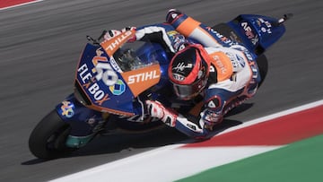 MISANO ADRIATICO, ITALY - SEPTEMBER 14: Augusto Fernandez of Spain and FlexiBox HP40 rounds the bend during the MotoGp of San Marino - Qualifying at Misano World Circuit on September 14, 2019 in Misano Adriatico, Italy. (Photo by Mirco Lazzari gp/Getty