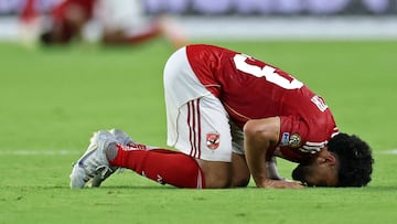 Soccer Football - Club World Cup - Group A - Al Ahly v Inter Miami CF - Hard Rock Stadium, Miami Gardens, Florida, U.S. - June 14, 2025 Al Ahly's Hamdi Fathy reacts after the match REUTERS/Hannah Mckay