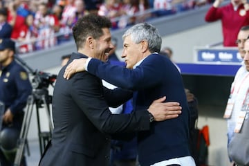 Simeone y Quique Setién.