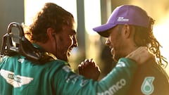 Alonso y Hamilton, en el GP de Australia 2023.