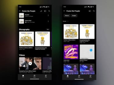 Así son las nuevas páginas de artistas de YouTube Music