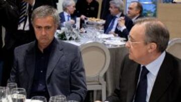 Mourinho y Florentino, en el almuerzo de Navidad de 2012.