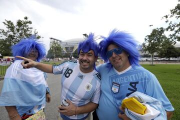 Hinchas en el USA-Argentina