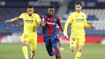 03/02/21 PARTIDO UNICO COPA DEL REY CUARTOS
 LEVANTE UD - VILLARREAL CF 
 MALSA ENTRE COQUELIN Y TRIGUEROS