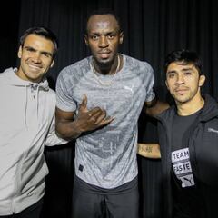 El particular momento de Puch y Toselli con Usain Bolt en Chile
