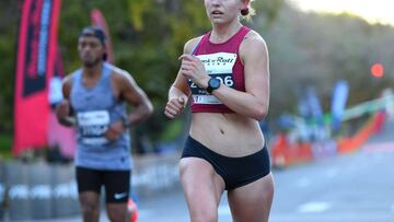 DENVER, CO - OCTOBER 21: Mackennea Broyles places third in the Rock &#039;n&#039; Roll Denver 10K on October 21, 2018 in Denver, Colorado.   Jamie Schwaberow/Getty Images/AFP
 == FOR NEWSPAPERS, INTERNET, TELCOS &amp; TELEVISION USE ONLY ==