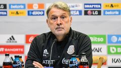 Gerardo Martino head coach during the Press conference of the Mexico National Team (Seleccion Mexicana) prior to the match corresponding to League A of Group A of the CONCACAF Nations League 2022-2023 against Suriname, at TSM Corona Stadium, on June 10, 2022.

&lt;br&gt;&lt;br&gt;

Gerardo Martino Director Tecnico durante la conferencia de Prensa de la Seleccion Nacional de Mexico (Seleccion Mexicana) previo al partido  correspondiente a Liga A del Grupo A de la Liga de Naciones CONCACAF 2022-2023 contra Suriname, en el Estadio TSM Corona, el 10 de Junio de 2022.