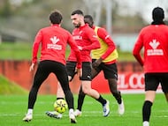 27-03-26. PABLO VÁZQUEZ, EN EL ENTRENAMIENTO DEL SPORTING.