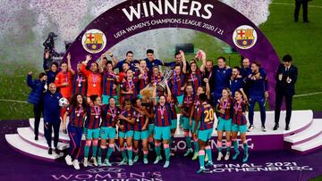 Jugadoras del Barça ganan la Champions.