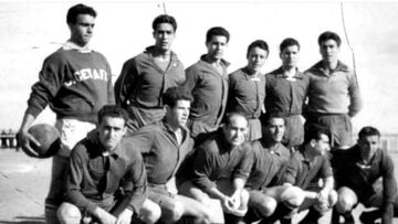 Luis Aragonés formando con el Getafe. Segundo jugador empezando por la izquierda de los agachados. Foto: Twitter