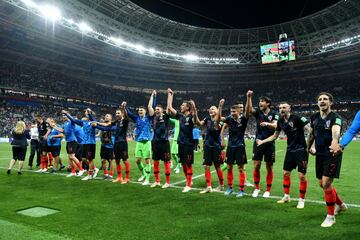 Los jugadores croatas celebraron la clasificación para la final del Mundial.