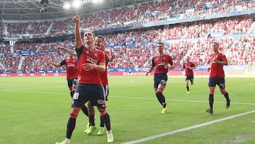 Kike García celebrando su gol.