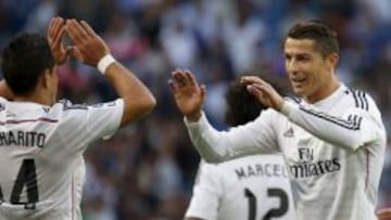 Cristiano Ronaldo celebra uno de sus tres goles ante el Getafe.