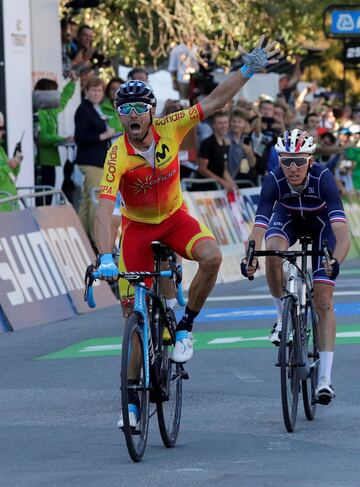 El español se impuso al sprint a Pinot, Woods y Dumoulin. Con 38 años gana su primer Mundial, había logrado dos platas y cuatro bronces en esta cita.