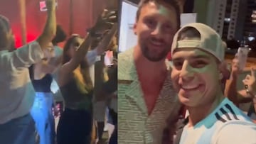 Messi sale a cenar con amigos y familia y se desata la locura en Miami a la salida del restaurante