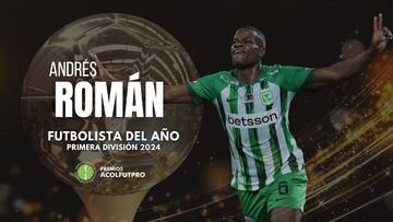 Andrés Felipe Román gana premio a futbolista del año Acolfutpro.