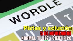 Wordle en español y tildes para el reto de hoy 5 de noviembre: pistas y solución
