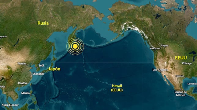 Todos los lugares a los que podría llegar el tsunami tras el terremoto de 8,8 en Rusia