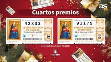 42833 y 91179, cuartos premios de la Lotería de Navidad 2021