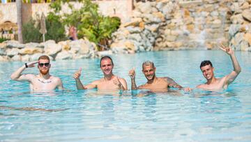 Vicente, Kike, Stoichkov y Blanco.
