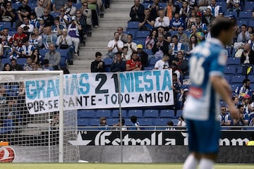 La pancarta que unos seguidores mostraron en el Espanyol-Las Palmas del 28 de abril de 2018.