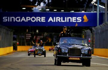 Daniel Ricciardo llegando al circuito de Marina Bay. 