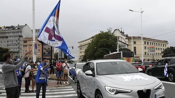 31/07/20 DEPORTIVO DE LA CORU&Ntilde;A 
 ESTADIO RIAZOR  CORONAVIRUS COVID19
 MANIFESTACION PROTESTA ASOCIACION PE&Ntilde;AS AFICIONADOS SEGUIDORES 