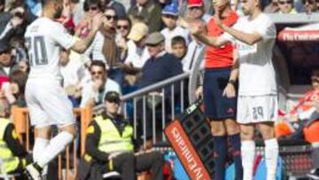 Borja Mayoral, en el momento de entrar al campo.