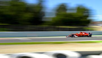 El Ferrari de Vettel, en Montmeló.