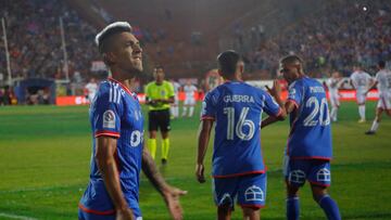 Futbol, Universidad de Chile vs Union La Calera.
Fecha 7 Campeonato nacional 2023.
El jugador de Universidad de Chile Leandro Fernandez, celebra su gol contra Union La Calera durante el partido por primera division disputado en el estadio Santan Laura.
Santiago, Chile.
02/03/2023
Marcelo Hernandez/Photosport
Football, Universidad de Chile vs Union La Calera.
7 th, National Championship 2023 .
Universidad de Chile's player Leandro Fernandez, celebrates his goal against Union La Calera during first division match at Santa Laura stadium in Santiago, Chile.
02/03/2023
Marcelo Hernandez/Photosport