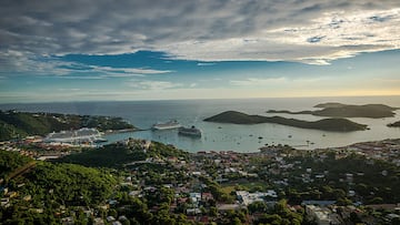 Vista panorámica de las Islas de Santo Tomás, Islas Vírgenes de los Estados Unidos