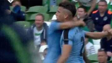 Giménez calca con Uruguay el gol de Godín en la final de Lisboa