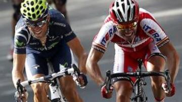 Joaquim 'Purito' Rodríguez (Katusha) lamentó "la estupidez" de dejar de pedalear cuando estaba a cinco metros de la victoria en Arrate, lo que supuso que le sobrepasara Alejandro Valverde sobre la misma línea.