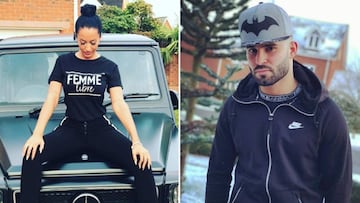 Imágenes de Aurah Ruiz sentada en un coche y de Jesé Rodríguez posando con una gorra