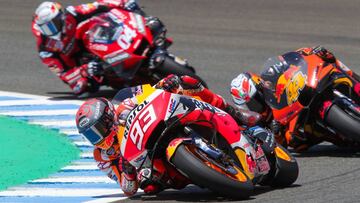 M&aacute;rquez delante de Pol y Dovizioso.