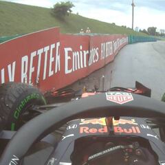 Increíble: Verstappen se estrella en la vuelta de reconocimiento
