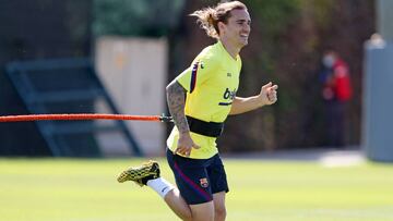 Griezmann, en un entrenamiento del Barça.