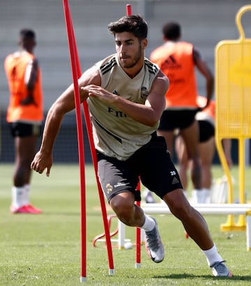 Marco Asensio durante el entrenamiento. 